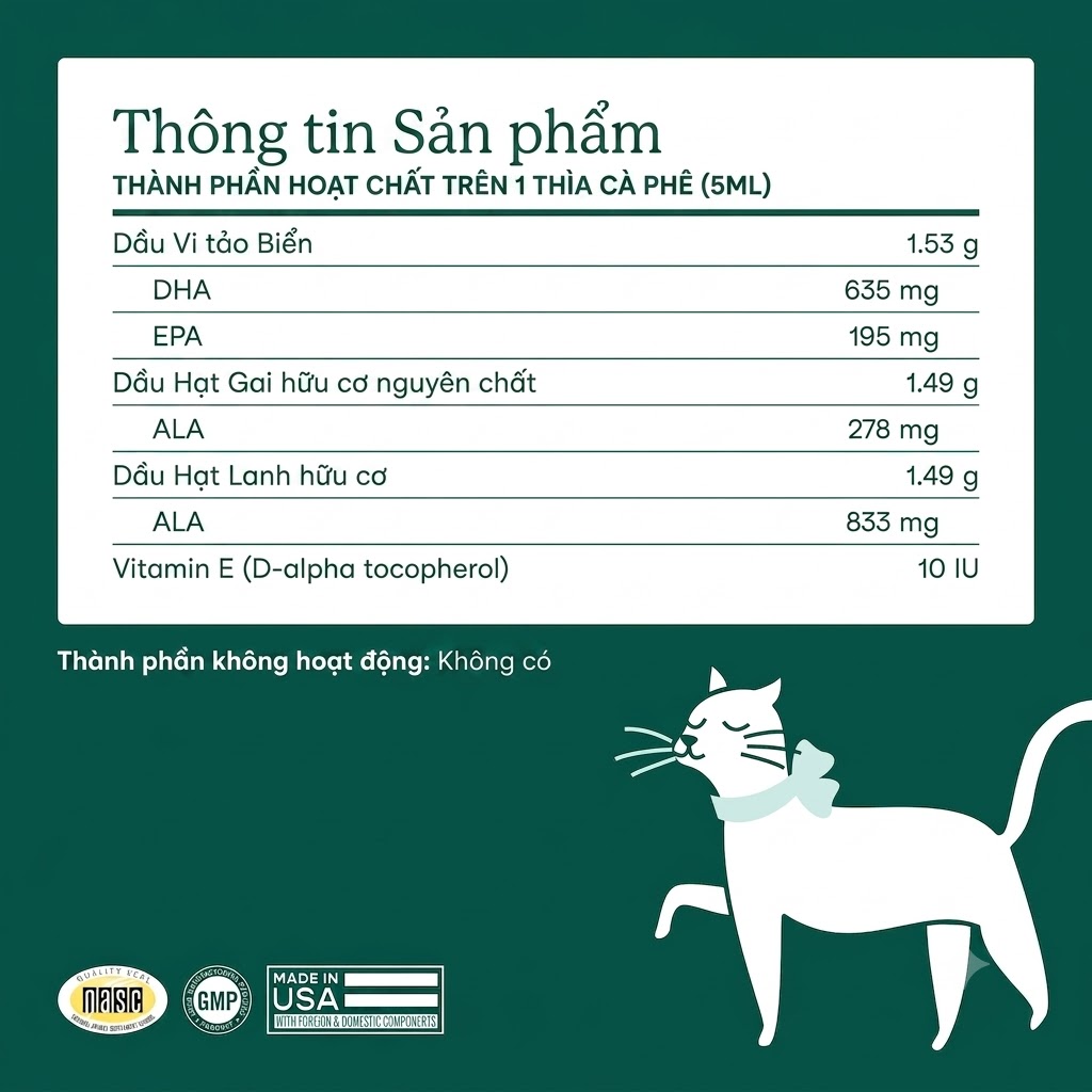 Dầu Tảo Omega 3s Fera Pets – Giải Pháp Hoàn Hảo Cho Da, Lông & Khớp Thú Cưng