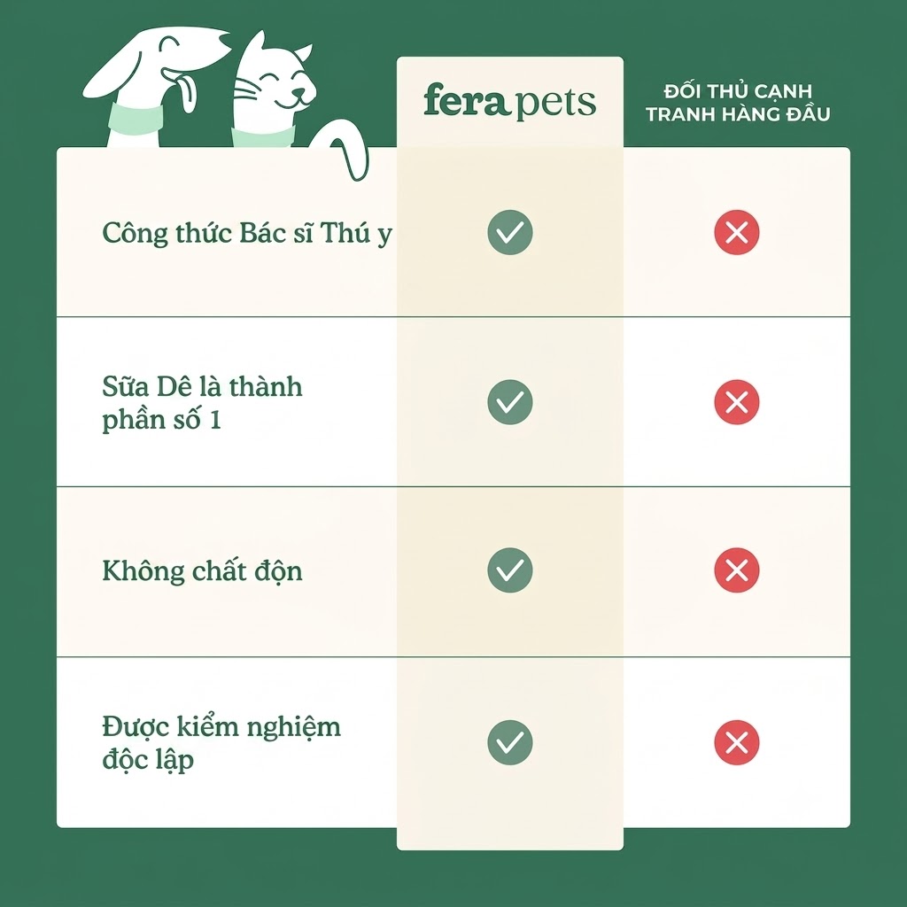 Sữa Dê Xương Khớp Cho Chó Mèo Fera Pets Hip + Joint Goat Milk