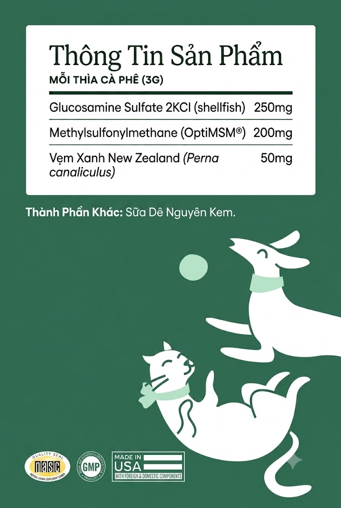 Sữa Dê Xương Khớp Cho Chó Mèo Fera Pets Hip + Joint Goat Milk
