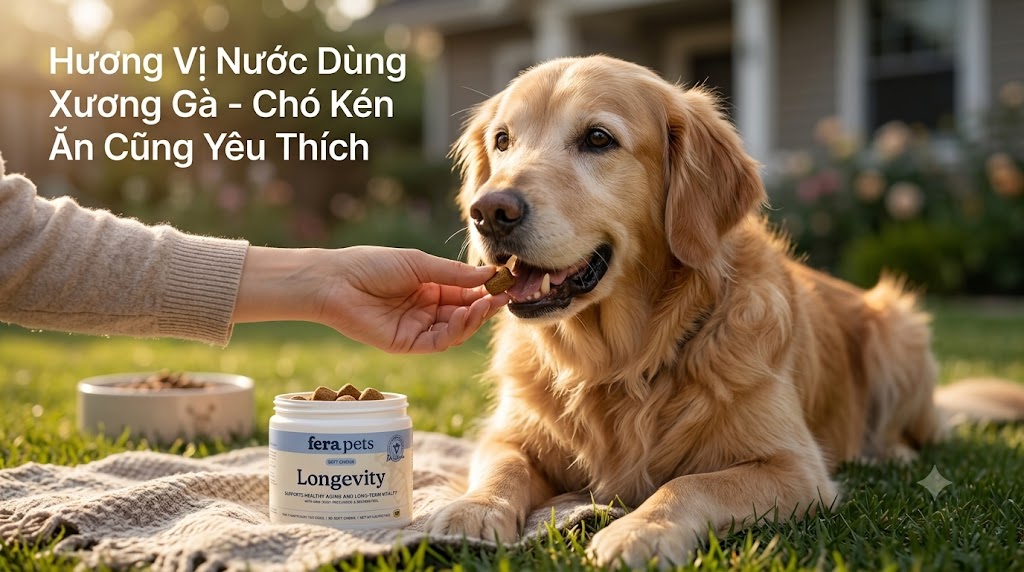 Cách sử dụng Longevity viên nhai mềm chống lão hóa cho chó hiệu quả