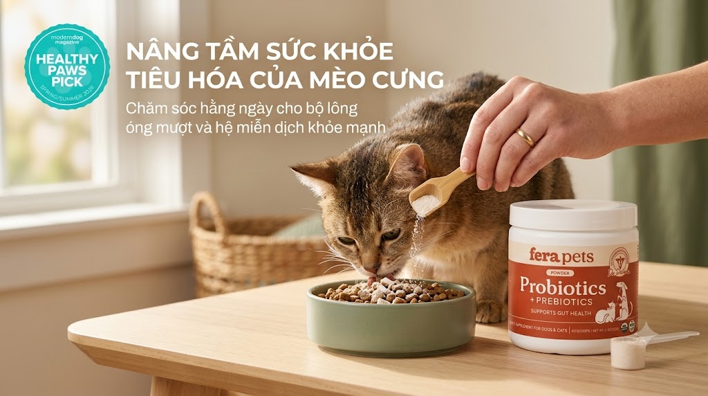 Có nên cho mèo ăn probiotic hàng ngày? Lợi ích và lưu ý an toàn